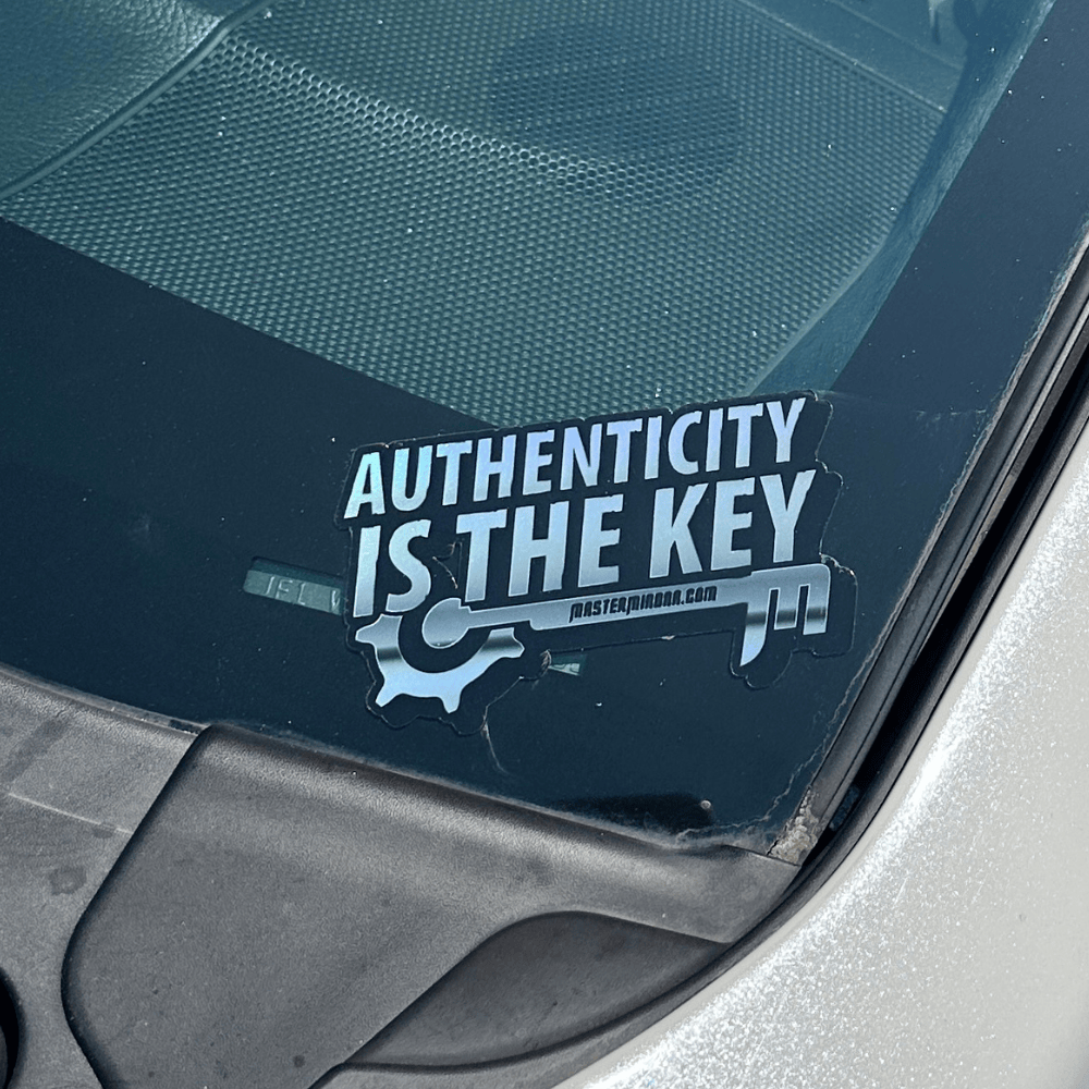 Authenticity is Key Sticker - Chrome Holographic