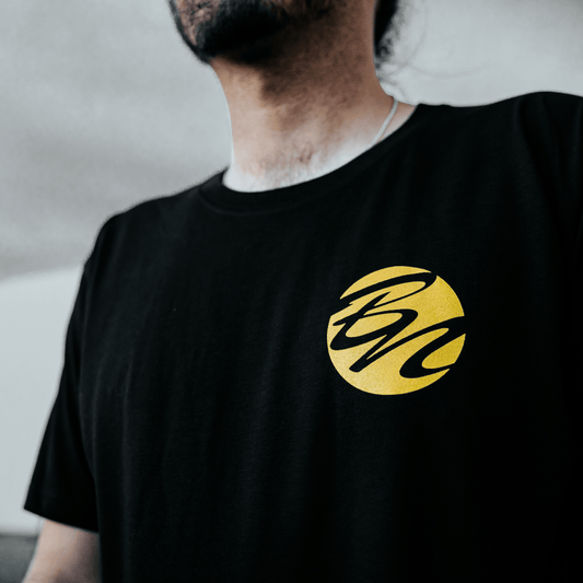 BN Sports Black T-Shirt – Metallic Gold Print