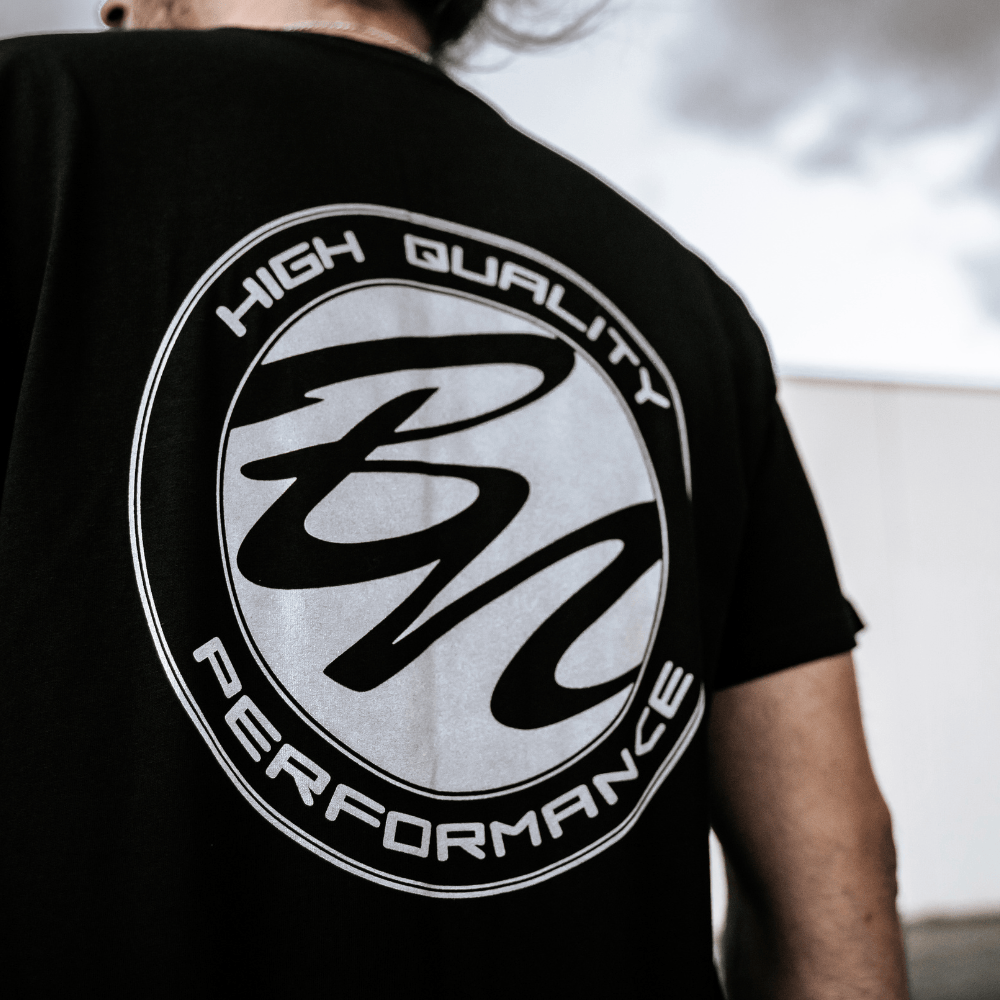 BN Sports Black T-Shirt – Metallic Silver Print